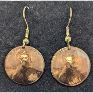 Domed Copper Penny Earrings